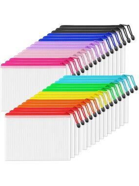 Mesh Zipper Pouch 30 Pack Multicolor 7.8x10.8 Waterproof Organizer Bags NEW